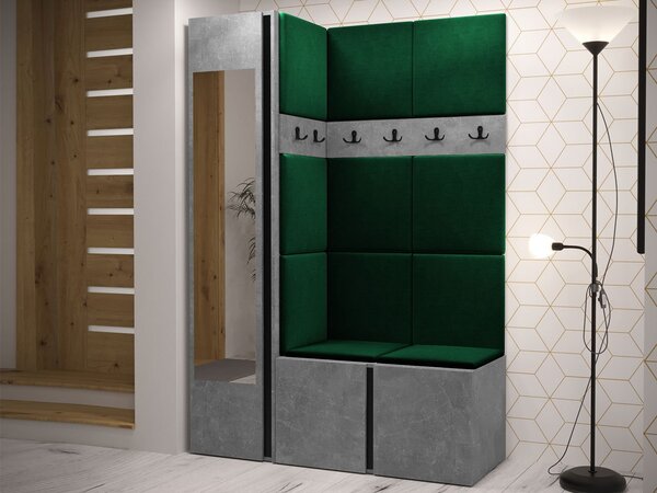 Předsíň Tavasz X, Barva: ořech warmia / ořech warmia + černá, Barva látek:: Polo 889 5903211547744