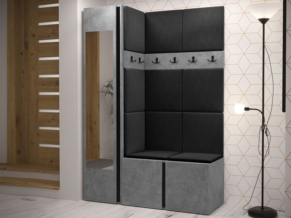 Předsíň Tavasz X, Barva: ořech warmia / ořech warmia + černá, Barva látek:: Polo 889 5903211547744