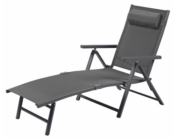 Livarno® Hliníkové polohovací lehátko Houston, antracitová (100400384)