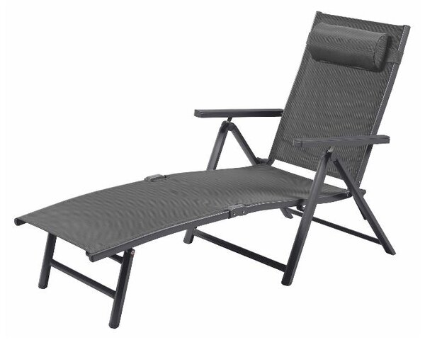 Livarno® Hliníkové polohovací lehátko Houston, antracitová (100400384)