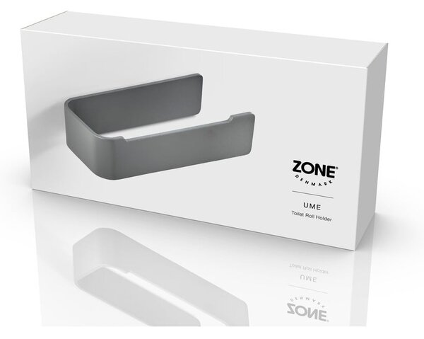 Šedý nástěnný kovový držák na toaletní papír Ume – Zone