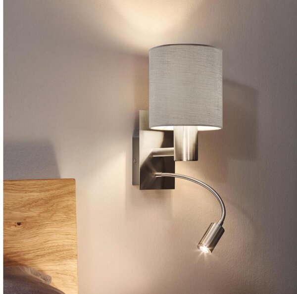 Eglo 96478 - LED Flexibilní svítidlo PASTERI 1xE27/40W+LED/3,8W taupe