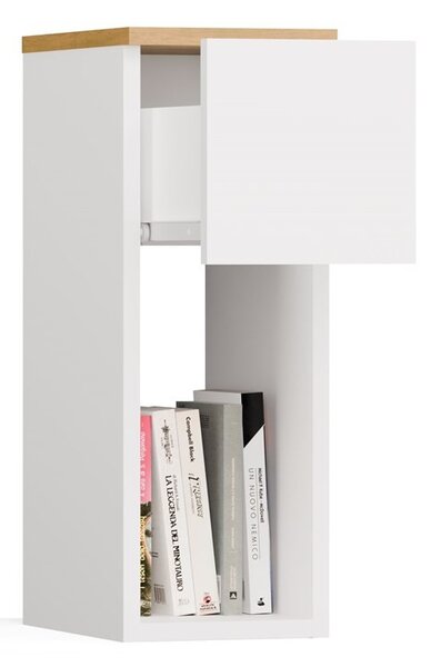 TP Living Noční stolek GALAX 20 cm bílý/dub artisan