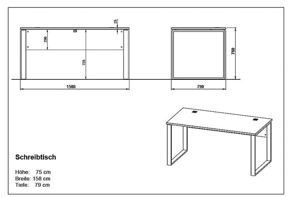 Pracovní stůl v dekoru dubu 158x79 cm Lioni - Germania