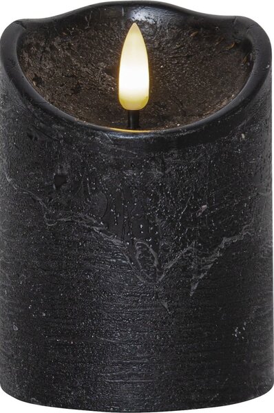 Černá vosková LED svíčka Star Trading Flamme Rustic, výška 10 cm