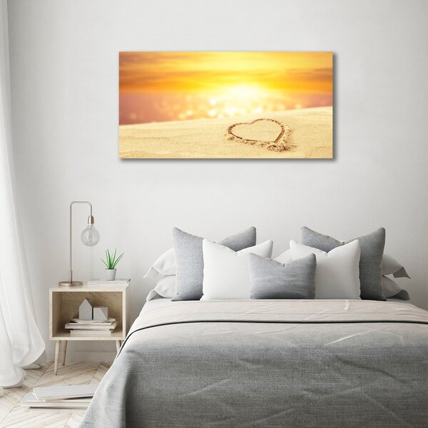 Foto obraz canvas Srdce v písku oc-112809323