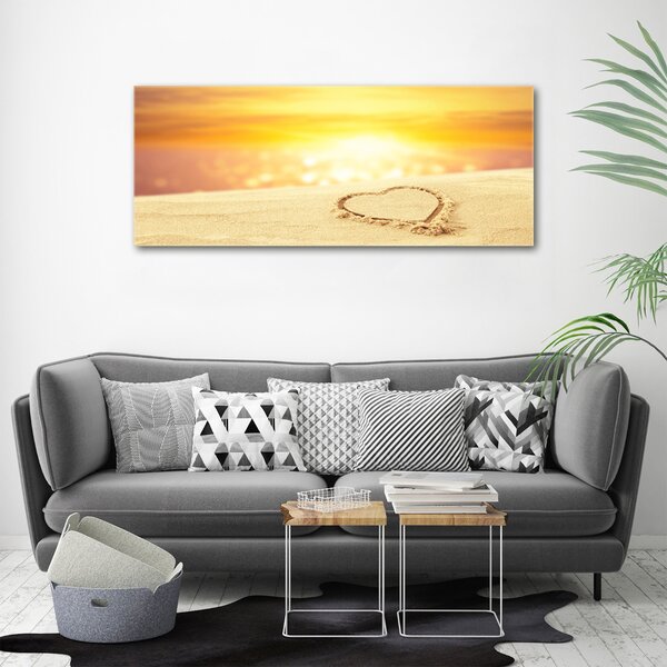 Foto obraz canvas Srdce v písku oc-112809323