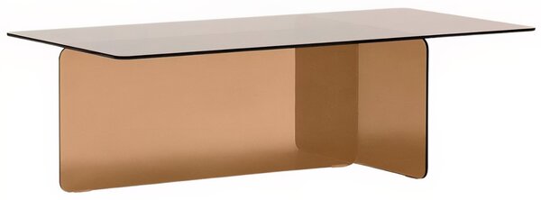 Hnědý skleněný konferenční stolek Kave Home Zaren 120 x 60 cm