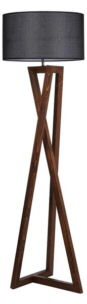 Stojací lampa MACKA 1xE27/60W/230V černá/hnědá