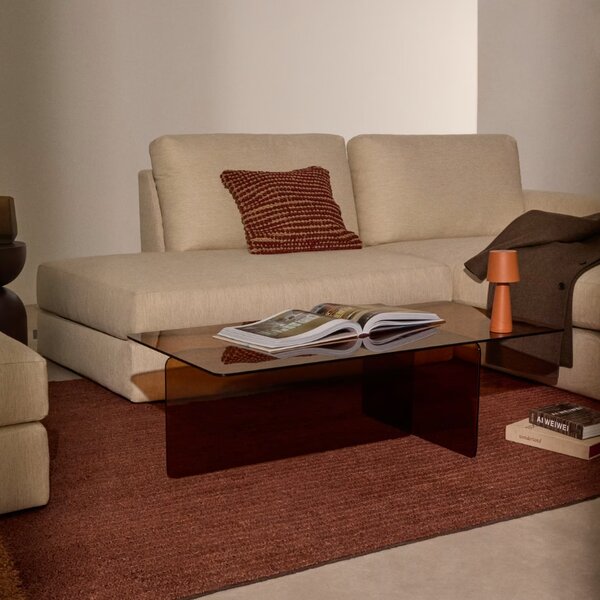 Hnědý skleněný konferenční stolek Kave Home Zaren 120 x 60 cm