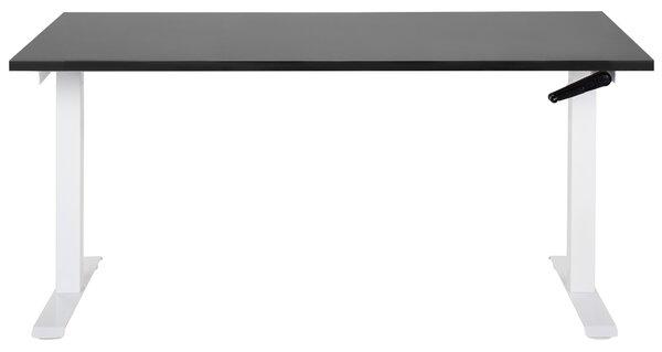 Manuálně výškově nastavitelný pracovní stůl DESTINES 160 cm 72 cm Černá/Bílá
