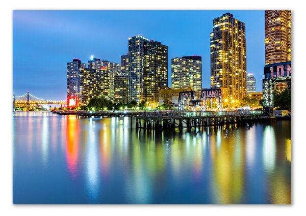 Foto-obraz fotografie na skle New York noc osh-113400214