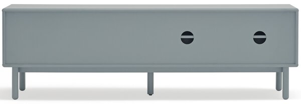 Modrošedý lakovaný TV stolek Teulat Corvo 180 x 40 cm