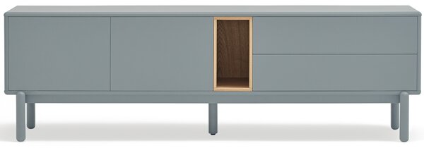 Modrošedý lakovaný TV stolek Teulat Corvo 180 x 40 cm