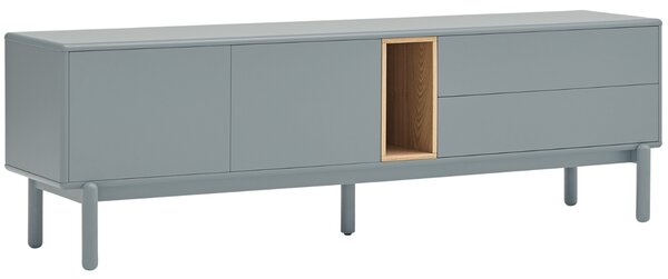 Modrošedý lakovaný TV stolek Teulat Corvo 180 x 40 cm