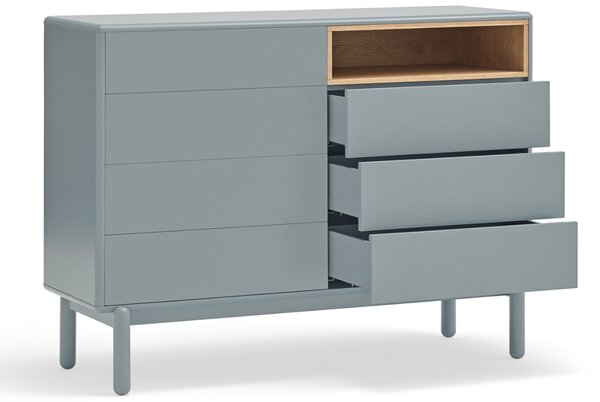 Modrošedá lakovaná komoda Teulat Corvo 120 x 40 cm