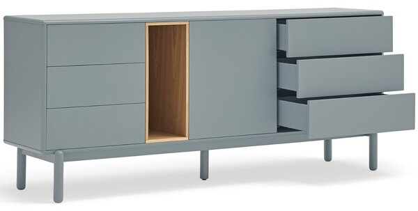 Modrošedá lakovaná komoda Teulat Corvo 180 x 40 cm