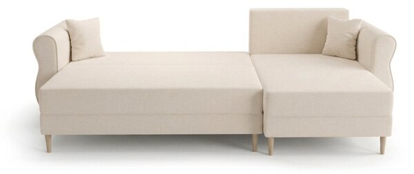 Rozkládací oboustranná sedací souprava do L SILVIANO 230x140 cm, krémová