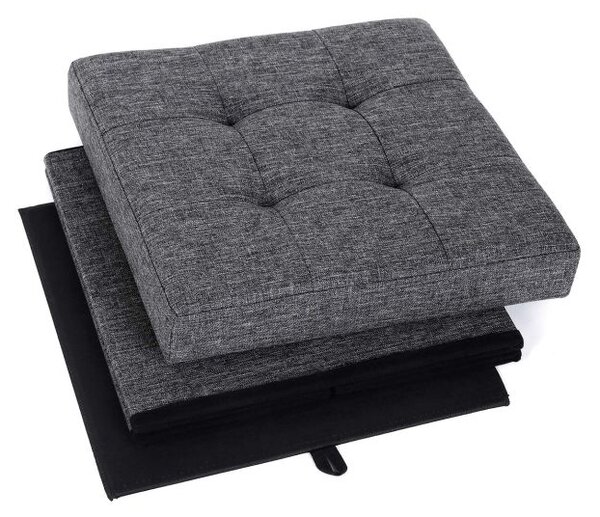 Skládací taburet 38×38×38 cm, tmavě šedý, 40 l