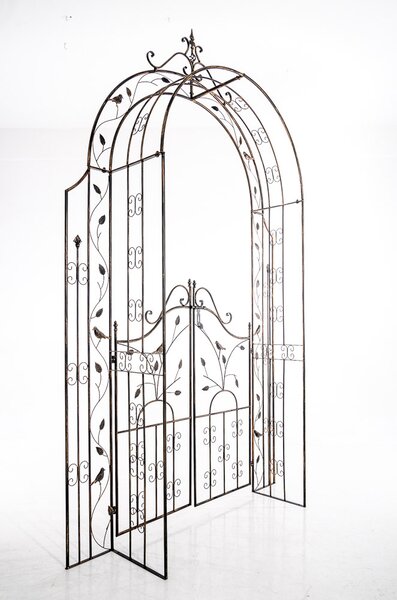 Pergola na popínavé rostliny GS22232 s brankou - Bronzová
