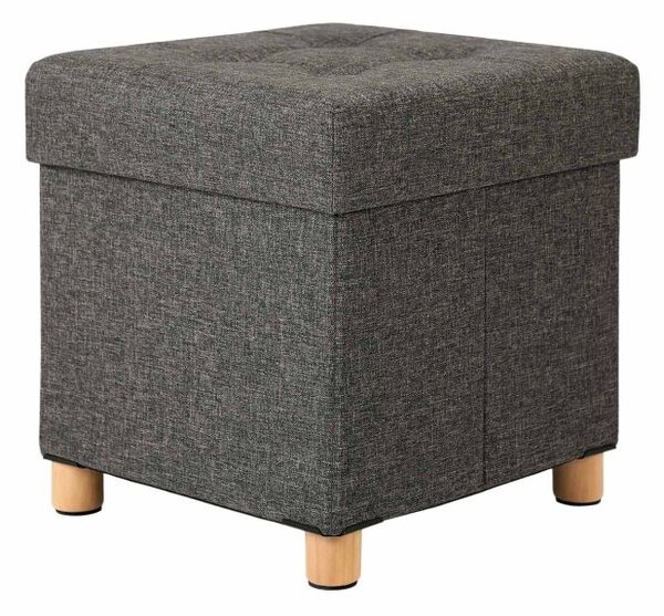Taburet s úložným prostorem 38×38×40 cm, tmavě šedý