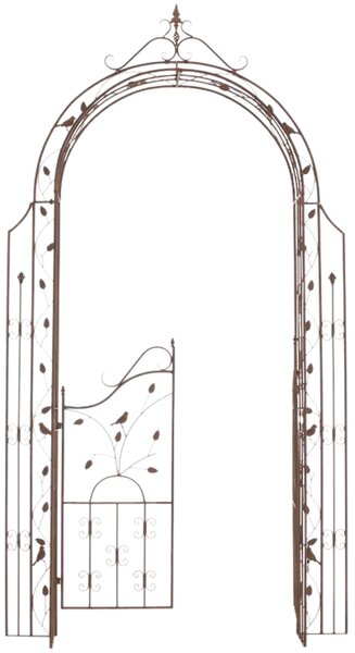 Pergola na popínavé rostliny GS22232 s brankou - Hnědá antik