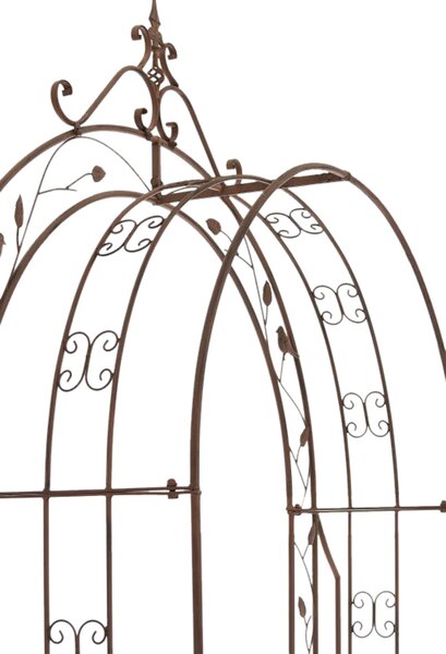 Pergola na popínavé rostliny GS22232 s brankou - Hnědá antik