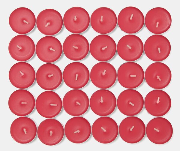 Sinsay - Sada čajových svíček Apple-Cinnamon 30 pack - červená