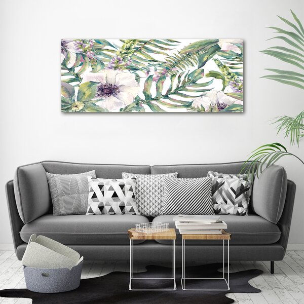 Moderní fotoobraz canvas na rámu Kapradina a květiny oc-115513944