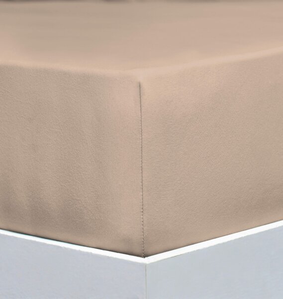 ELASTICKÉ PROSTĚRADLO, žerzej, béžová, 90-100/200-220 cm Florella - Prostěradla
