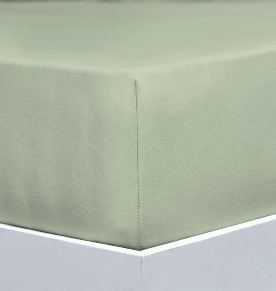 ELASTICKÉ PROSTĚRADLO, žerzej, světle zelená, 90-100/200-220 cm Florella - Prostěradla