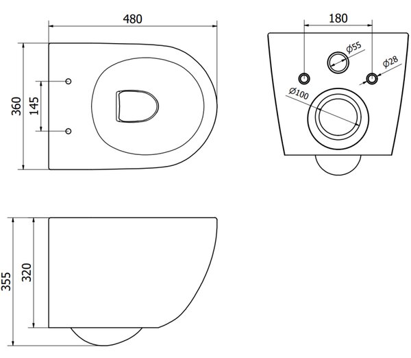Mexen Lena WC mísa Rimless s pomalu klesající deskou slim, duroplast, černá matná/zlatý vzor šupiny - 30224078