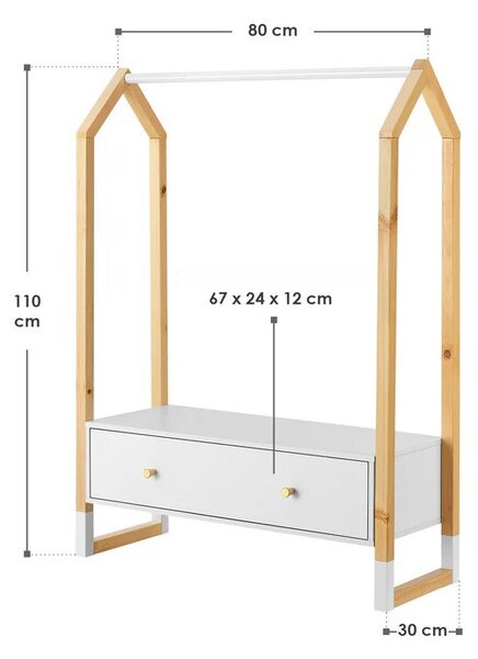 Juskys Dětský věšák na oblečení Filla