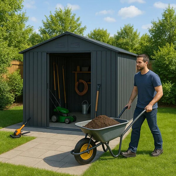 Juskys Zahradní domek XXL 282x314x190 cm - antracit