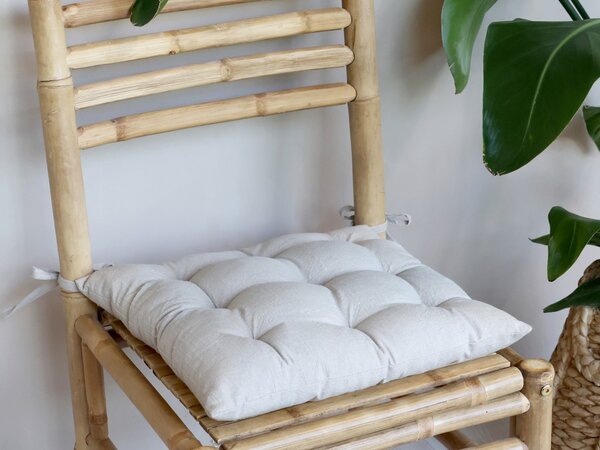Taupe podsedák s výplní Nimes Seat - 40*40 cm - Chic Antique