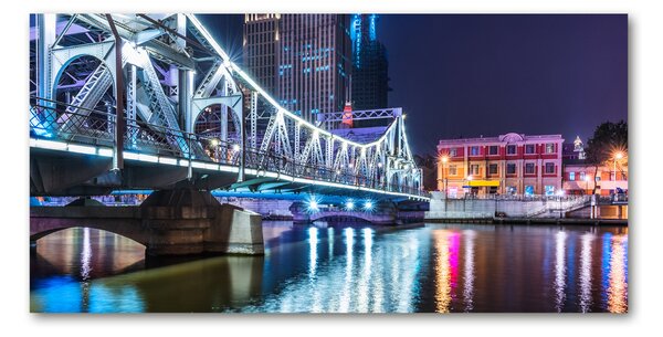 Foto obraz sklo tvrzené Šanghaj most osh-117895767
