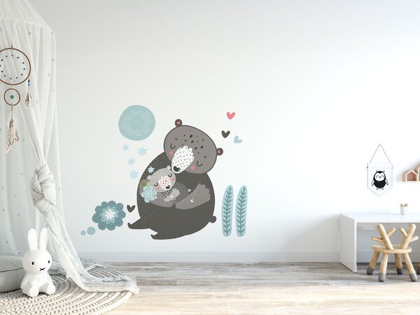FUGU Přemístitelné eko samolepky - Máma a mimi medvídě Rozměr: velikost S medvědi 31 x 39 cm, celý motiv cca 56 x 43 cm