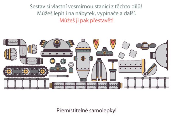 FUGU Sestav vesmírnou stanici - eko samolepky na zeď