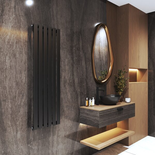 Gamma Vertical, topné těleso 450x1400 mm, 687 W, černá matná, GMA-VERT-14045-BK