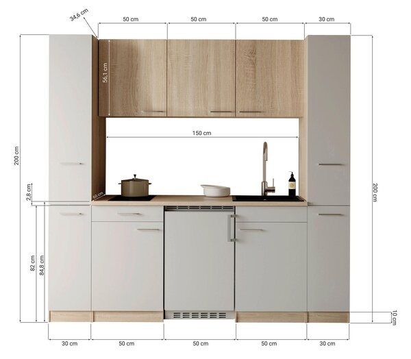 KUCHYŇSKÝ BLOK 210 cm Respekta - Online Only kuchyňské linky, Online Only