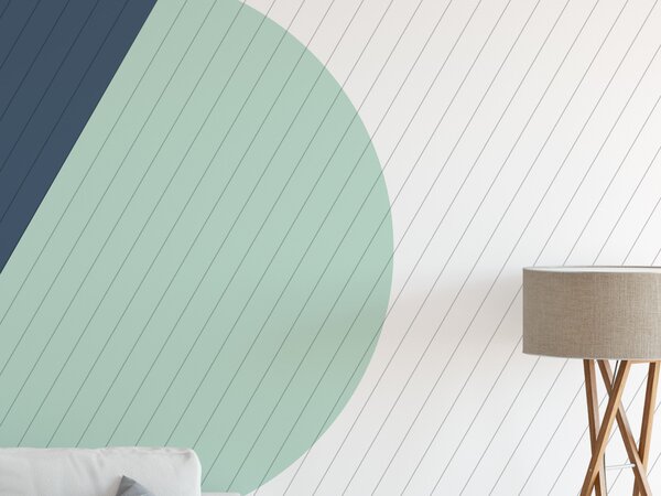 FUGU Tapeta na zeď - Formal planet Barva: Formal planet mentol, Materiál: Digitální eko vlies - klasická tapeta nesamolepicí