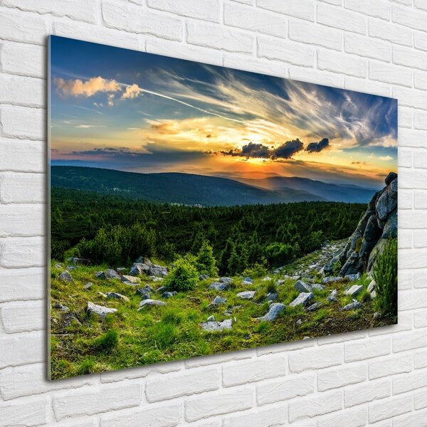 Foto obraz skleněný horizontální Horské panorama osh-118999415