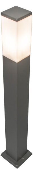 Moderní venkovní lampička tmavě šedá s opálem 80 cm IP44 - Malios