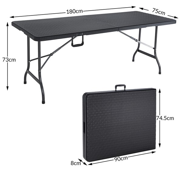 Deuba Ratanový stůl 180x75x73cm - černý