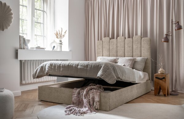 -25 % Dny MOMENTI– Béžová sametová dvoulůžková postel Miuform Dreamy Aurora 160 x 200 cm