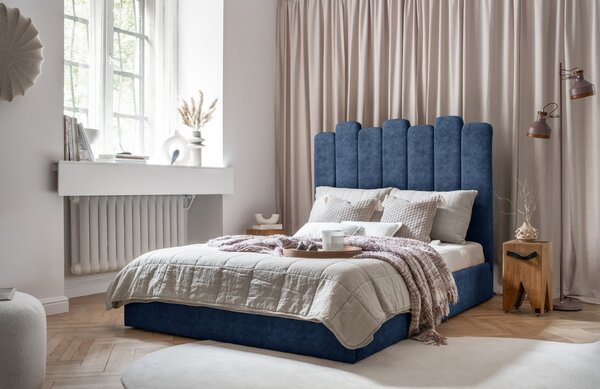 -25 % Dny MOMENTI– Modrá sametová dvoulůžková postel Miuform Dreamy Aurora 160 x 200 cm