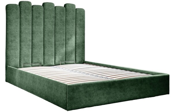 -25 % Dny MOMENTI– Zelená sametová dvoulůžková postel Miuform Dreamy Aurora 160 x 200 cm
