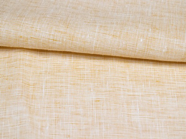 Snový svět Lněná látka žluto-bílý melír 190g/m2 - 67% len