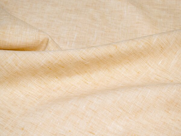 Snový svět Lněná látka žluto-bílý melír 190g/m2 - 67% len
