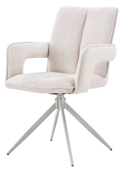 Jídelní otočné křeslo GOLDAT — kov, látka, více barev Béžová